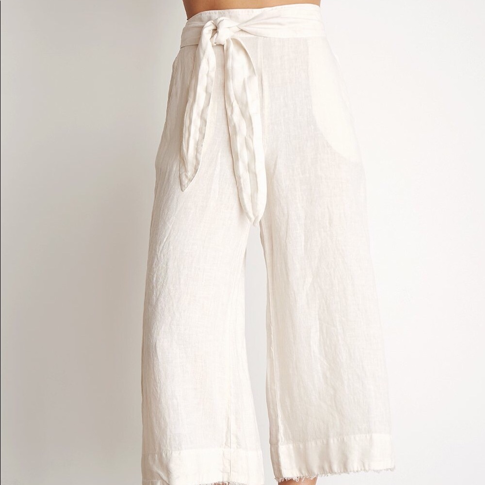 belted high waist crop in flax by bella dahl